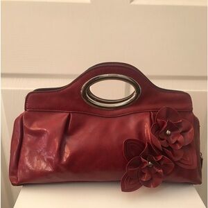 Faux leather, Nicole by Nicole Miller brick red tote.